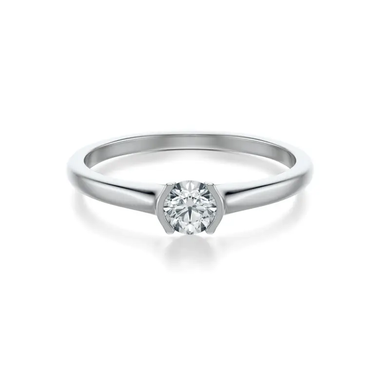 Pierścionek z białego złota z diamentem AJPZ_089